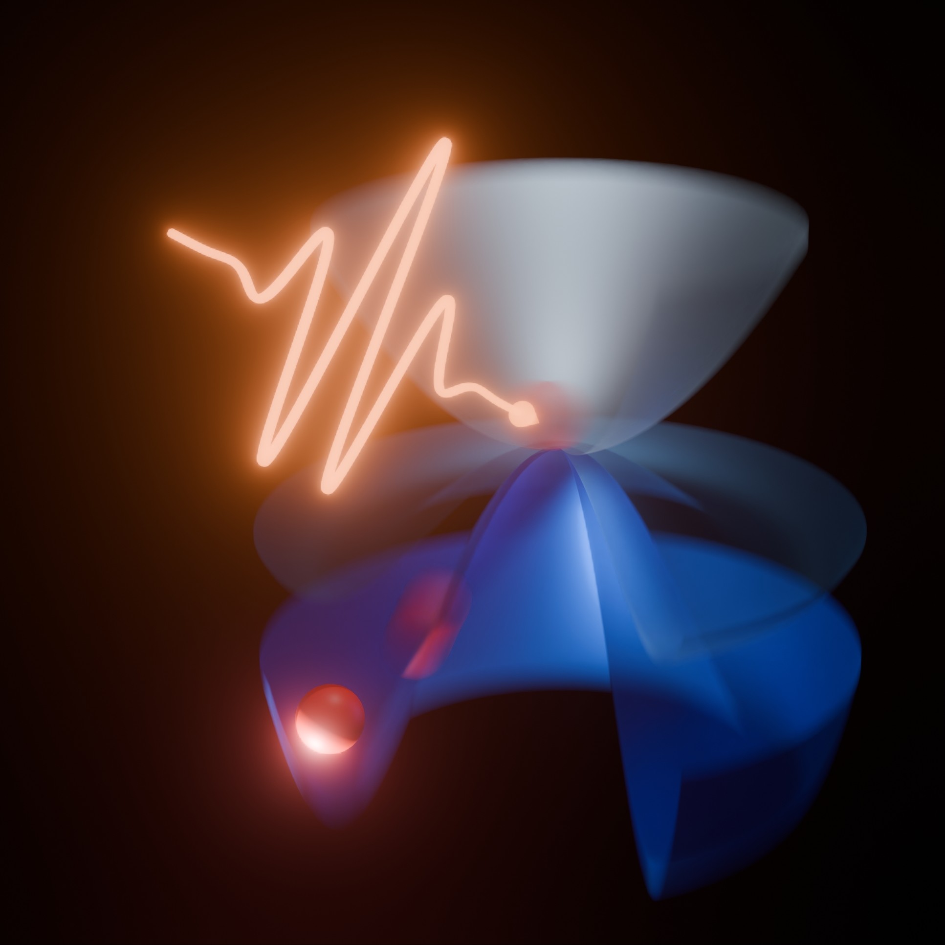 Sch&eacute;ma d&rsquo;une transition de phase induite par la lumi&egrave;re.