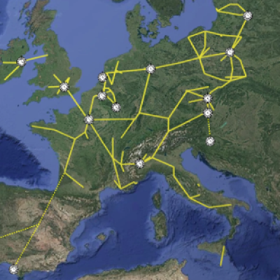 Map of the FOREST network spanning Europe