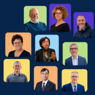 Mozaïque avec les portraits photos des 9 fellows-ambassadeurs du CNRS 2026-2028.
