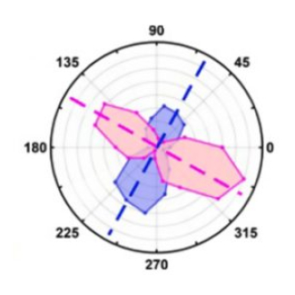 Diagramme de polarisation pour un doublet excitonique émetteur