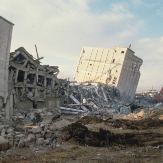 Destructions provoquées par le séisme de Spitak (Arménie), le 7 Décembre 1988.