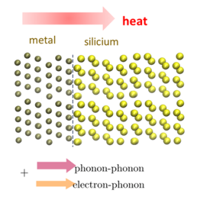 Le transfert de chaleur aux interfaces métal/semiconducteur implique non seulement le canal phonon-phonon mais également le canal électron-phonon.