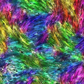 Fibroblastes associés au cancer (CAF) présentant un ordre nématique : chaque couleur représente une orientation locale. 