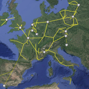 Carte du réseau FOREST parcourant l'Europe